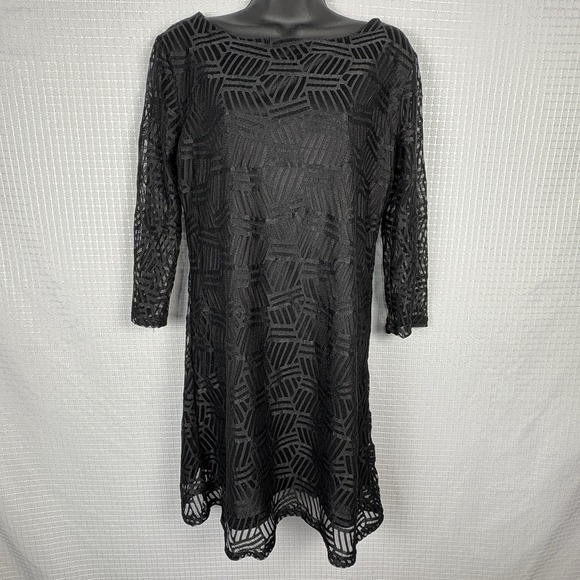 MT Collection Sheer Textured Dress Medium Whimsigoth Office Career Lightweight - Picture 1 of 9